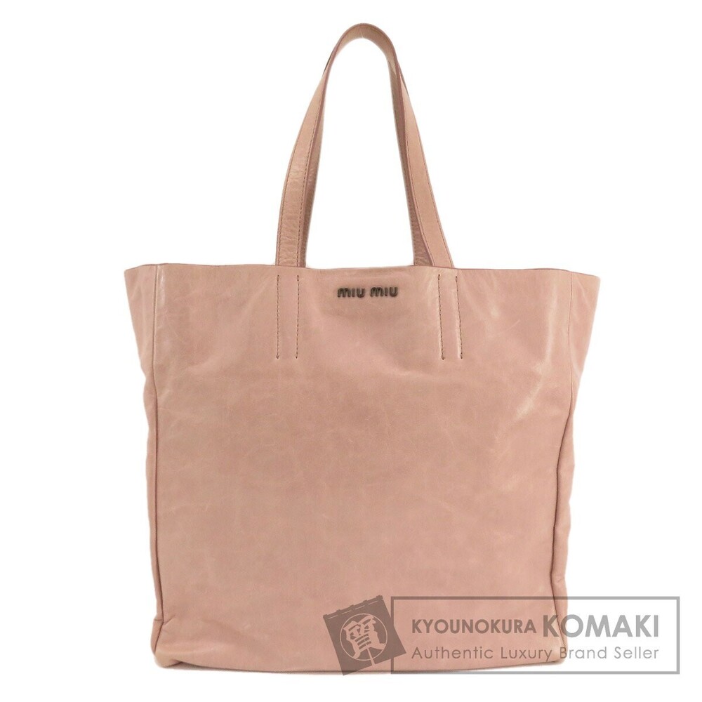 Miu Miu Logo Tote Bag Calfskin